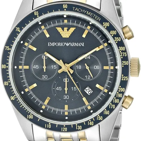 Emporio Armani AR6088 Men's Two Tone Quartz Chronograph Watch