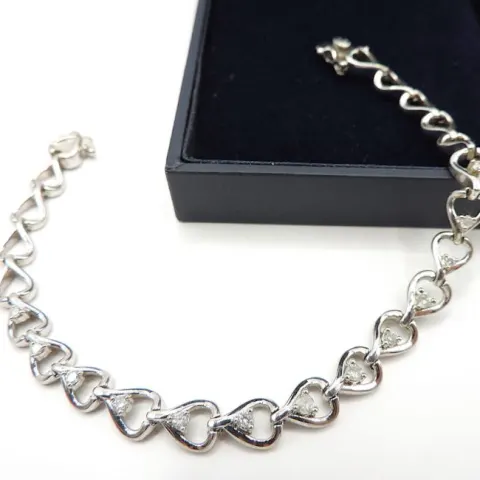 925 Sterling Silver White Sapphire Gemstone Bracelet