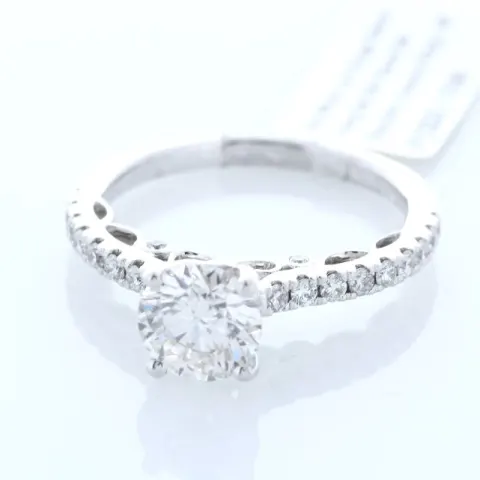 18ct White Gold Diamond Ring With Stone Set Shoulders 1.46 Carats