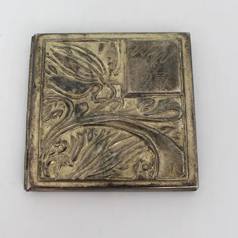 Vintage Silver Plated Art Nouveau Style Compact