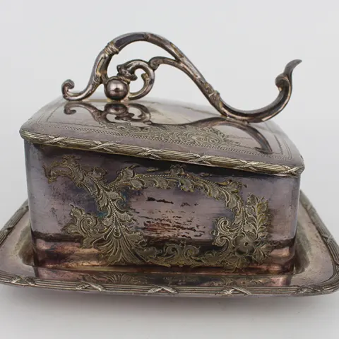 Antique Silver Plated Cheese Dish