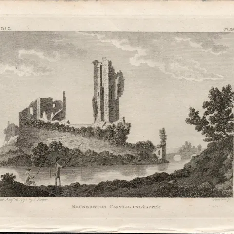 Rockbarton Castle Co Limerick Rare 1791 Francis Grose Antique Print.