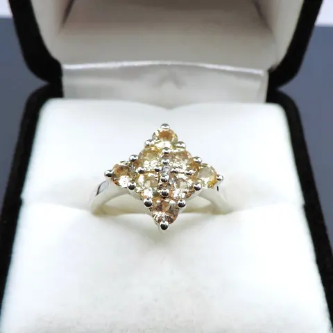 Sterling Silver Lemon Citrine Ring New With Gift Pouch