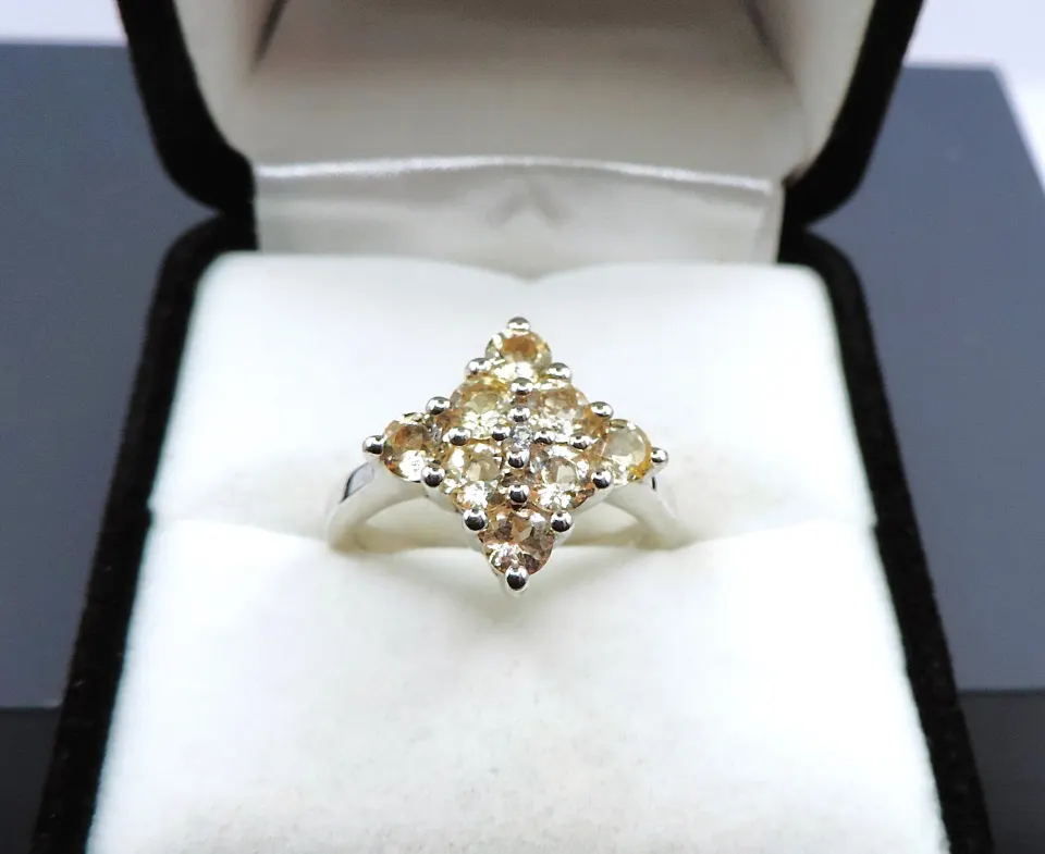 Sterling Silver Lemon Citrine Ring New With Gift Pouch
