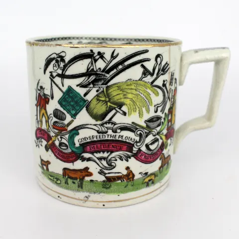 Antique Early 19th c. Farmers Arms Tankard