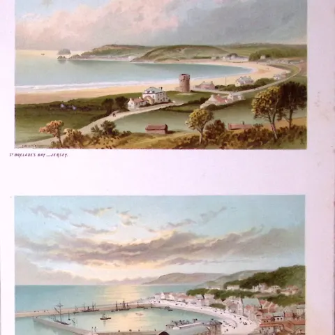 Jersey St Brelade’s Bay & St Aubins Victorian Antique Double Print-46