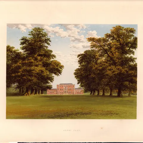 Aldby Park Stamford Bridge Yorkshire Gilt-Edge Antique Book Plate.
