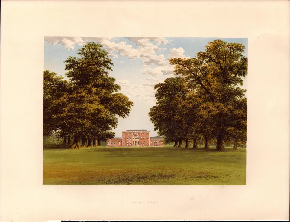 Aldby Park Stamford Bridge Yorkshire Gilt-Edge Antique Book Plate.