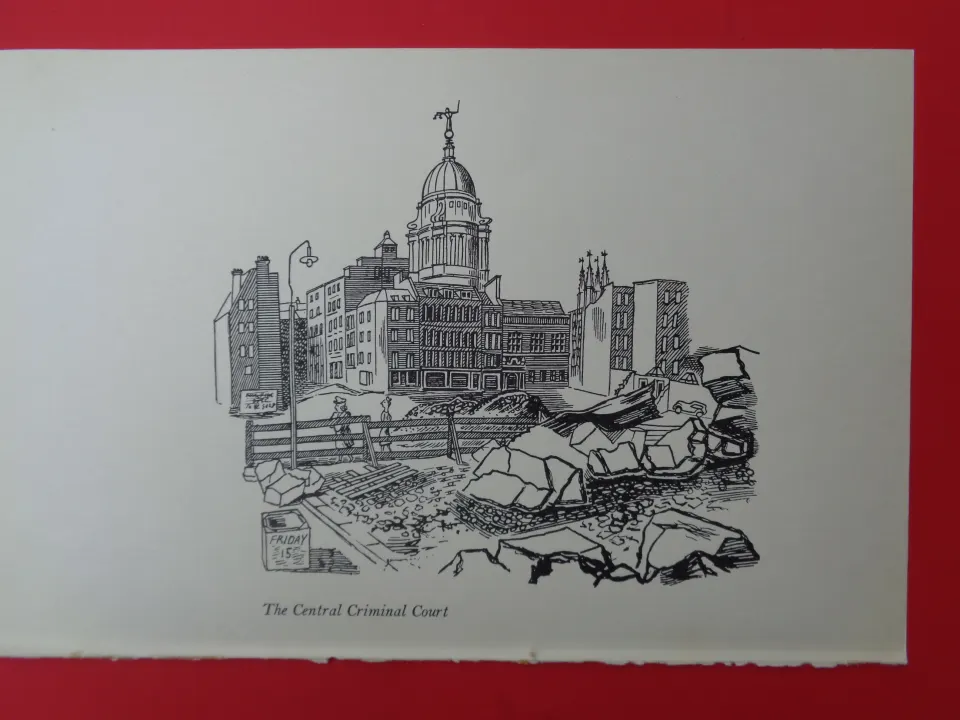 Edward Bawden Original Lithograph - London 1 Central Criminal Court, Old Bailey