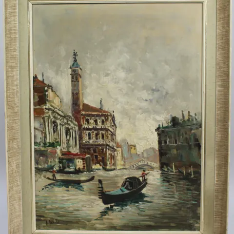 Antonio DeVity (Italian, 1901-1993) Venice Canal Oil on Canvas