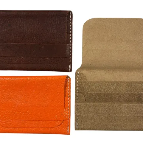 50 x Slim Real Leather Mini Card Holders In Various Colours RRP £8
