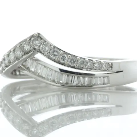 18ct White Gold Ladies Dress Diamond Ring 0.75 Carats