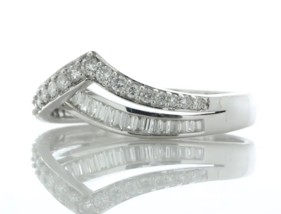 18ct White Gold Ladies Dress Diamond Ring 0.75 Carats