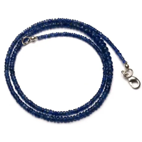 51.00 ct. Natural Blue Sapphire Rondelle Beads Necklace