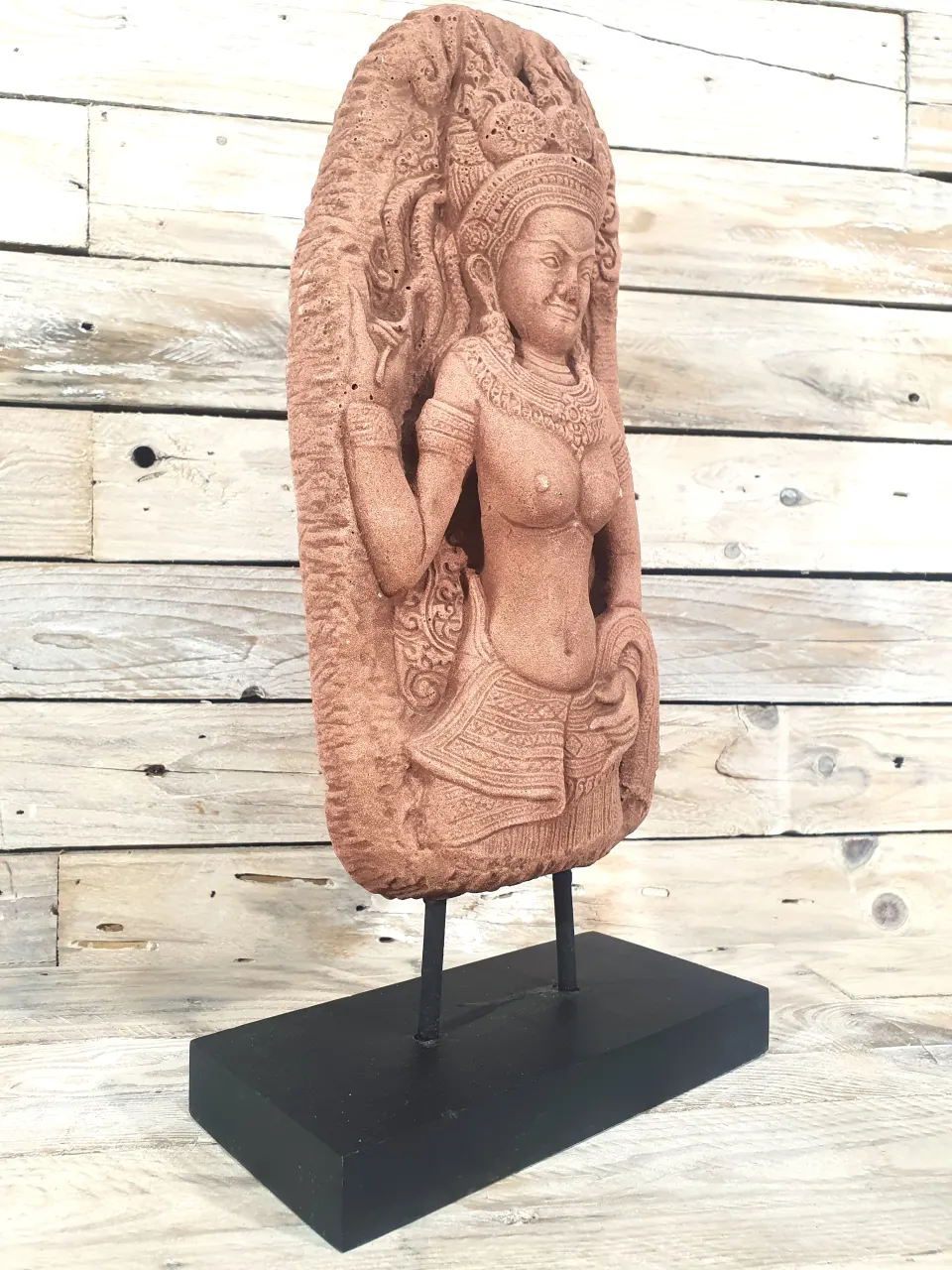 Mounted Stone Carving of A Semi Naked Thai Godess 30cm Tall RRP £119