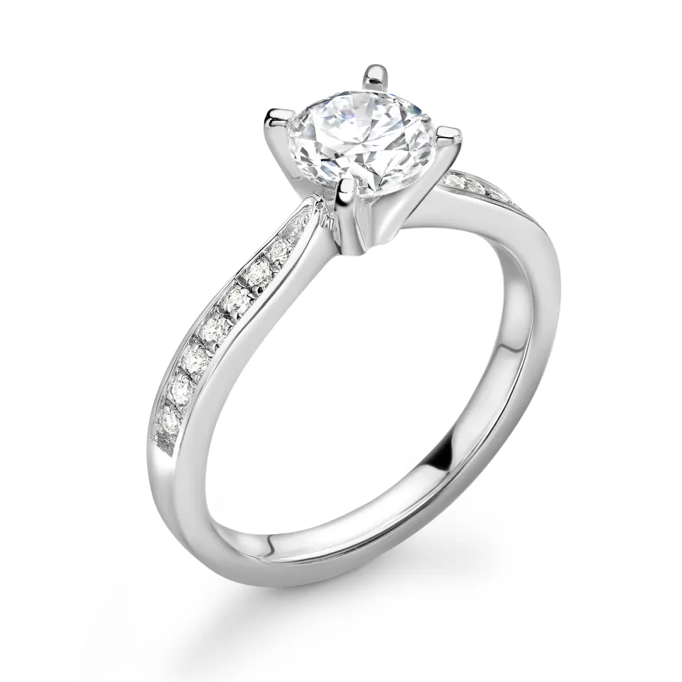 Platinum Single Stone Wire Set Diamond Ring (1.01) 1.19