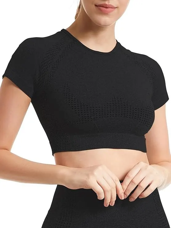 Workout Shirts For Women Short Sleeve Sports Tees Breathable Gym Athletic Tops Size Small