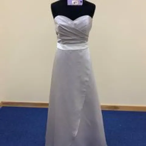 Alfred Angelo size 14 silver and ivory satin dress