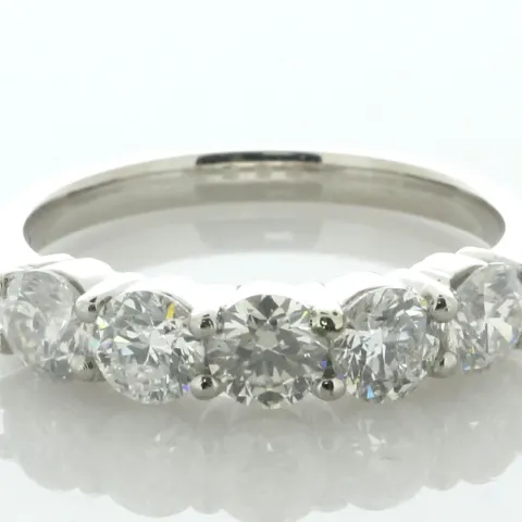 Platinum Five Stone Diamond Ring 1.52 Carats