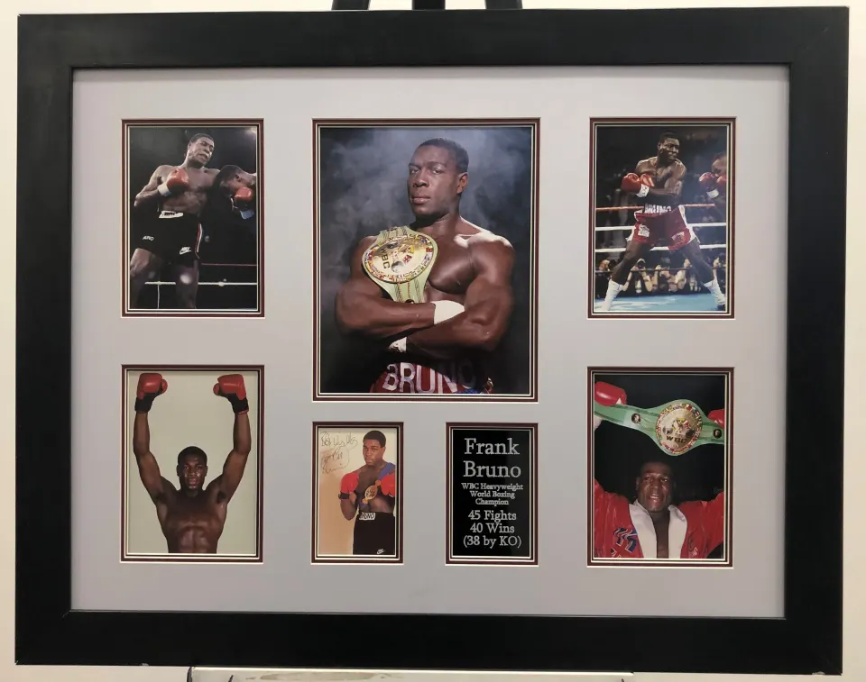 FRANK BRUNO framed original signature presentation