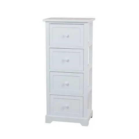 (136/5C) Lot RRP £140. 3x Items. 2x White Classic 4 Drawer Storage Unit White (H78x W34x D25cm) RRP