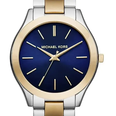 Michael Kors  MK3479  Ladies Slim Runway Watch Two Tone Stainless Steel Blue Dial Quartz Watch