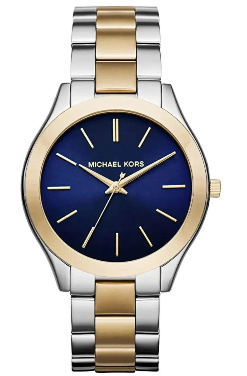 Michael Kors  MK3479  Ladies Slim Runway Watch Two Tone Stainless Steel Blue Dial Quartz Watch
