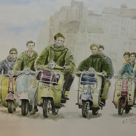 Mods Scooter Trip Vespa's & Lambretta's Nostalgic 1960's Large Metal Wall Art