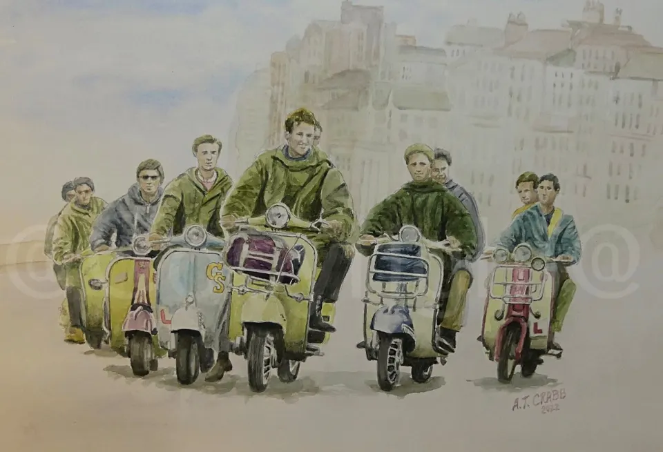 Mods Scooter Trip Vespa's & Lambretta's Nostalgic 1960's Large Metal Wall Art