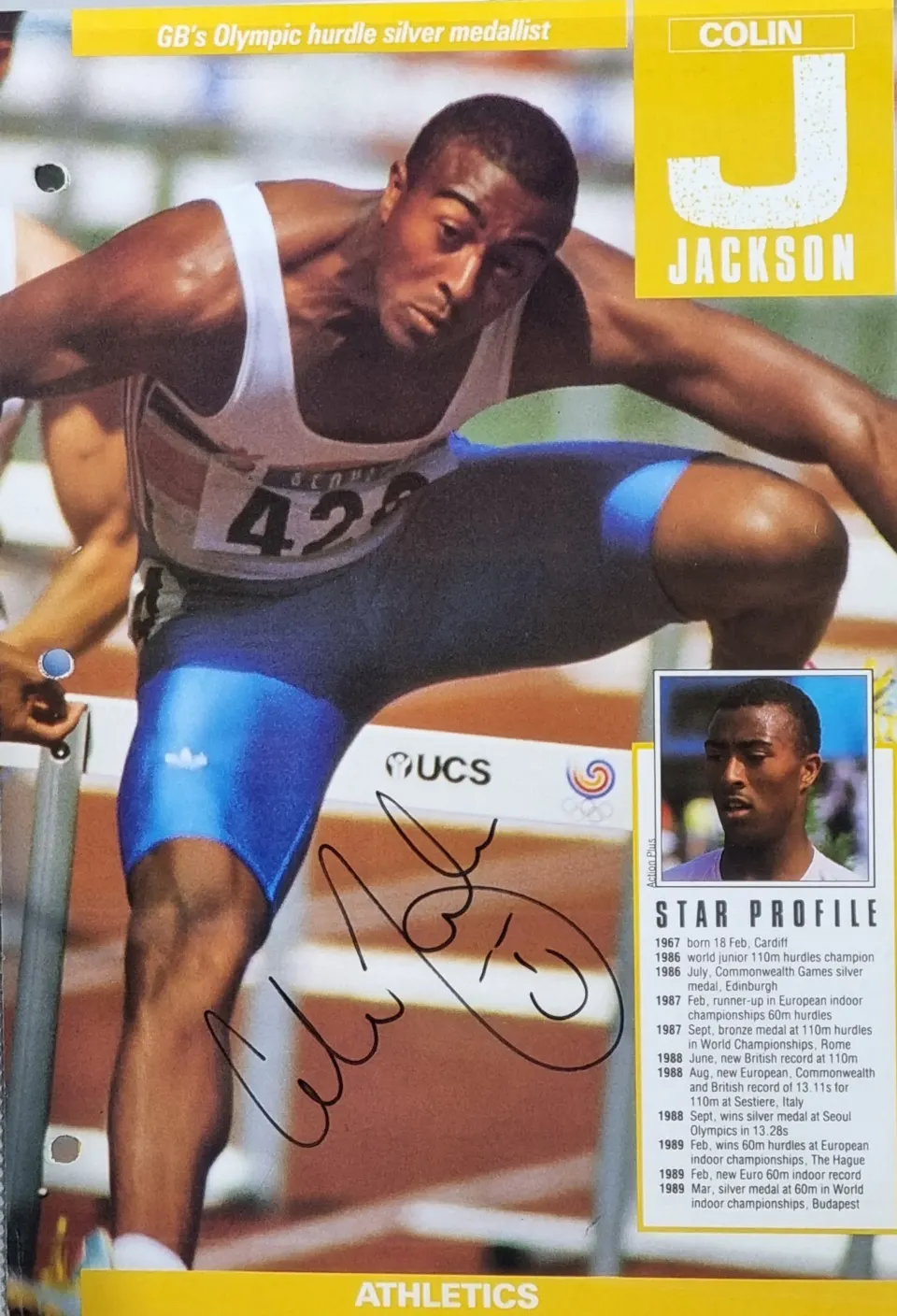 Colin Jackson Original Signature