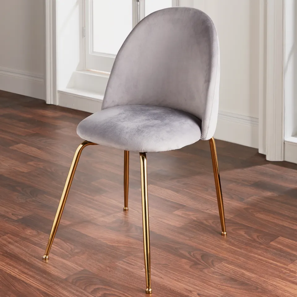 Velvet Dining Chairs - Gold Legs (set of 2) RRP - £480