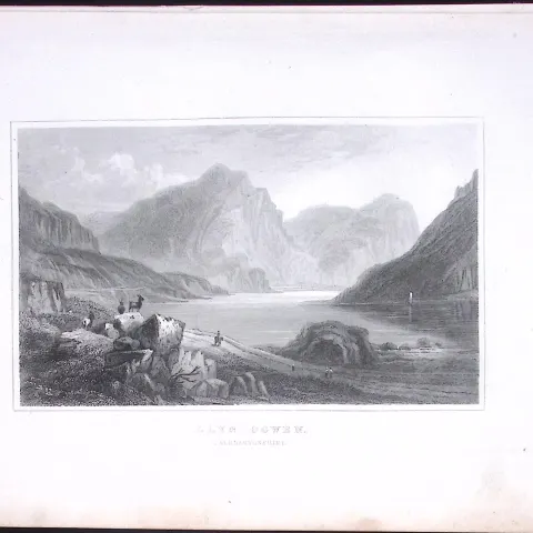 Wales-Llyn Ogwen Snowdonia Antique 166-Year-Old  Steel Engraving-8