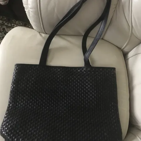 Vintage Leather Weave Shoulder Bag