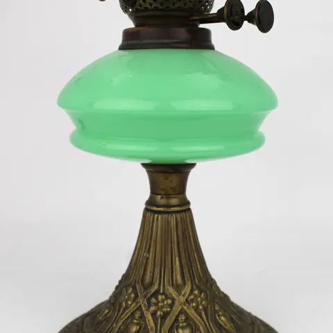 Antique Oil Lamp with Opaline Font