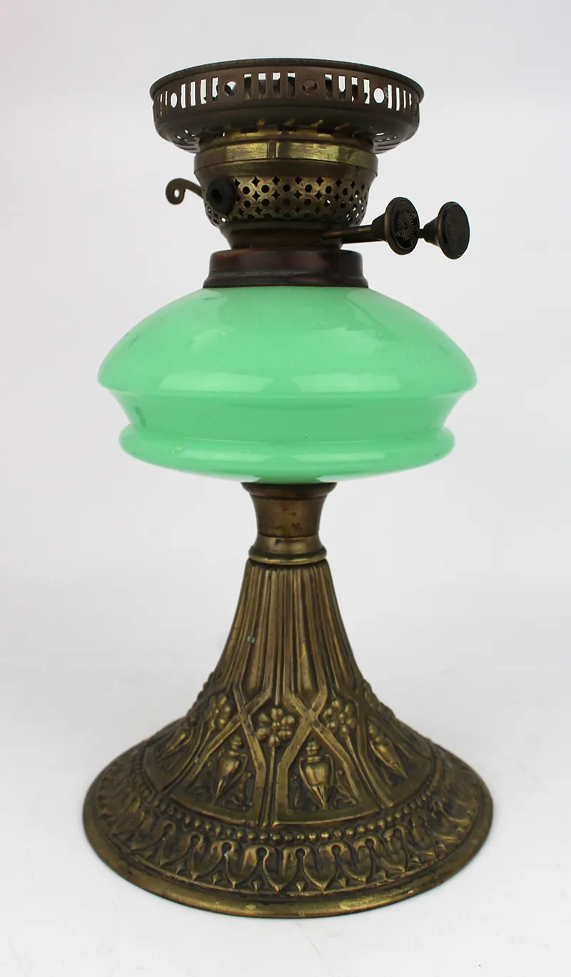 Antique Oil Lamp with Opaline Font