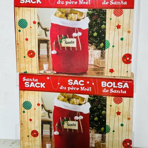 2 x Santa Sack Oversized Luxury Faux Fur Christmas Stocking New Sealed Boxs