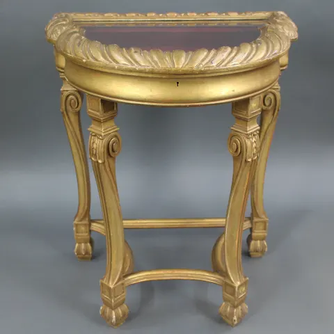 Giltwood Demi-Lune Bijouterie Table, c.1900