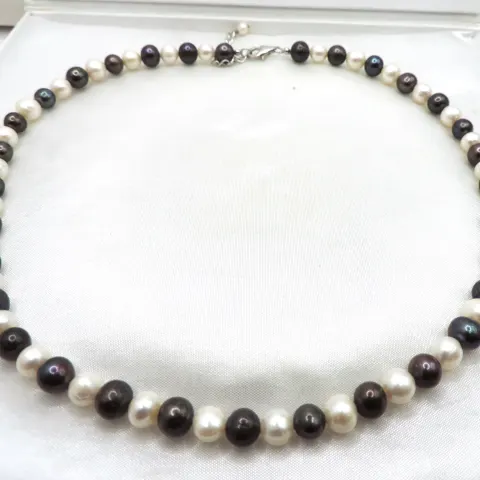  Cultured Pearl Necklace Silver Clasp New With Gift Pouch