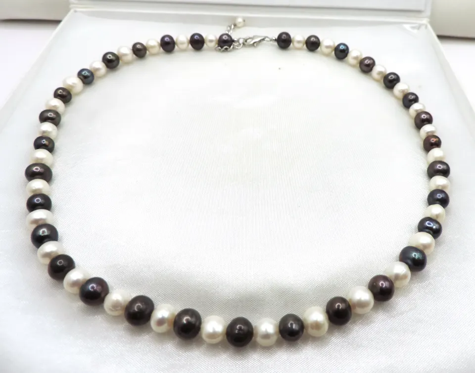  Cultured Pearl Necklace Silver Clasp New With Gift Pouch