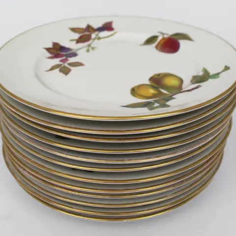 Set of 12 Royal Worcester Evesham 8 1/4 inch Tea/Side Plates