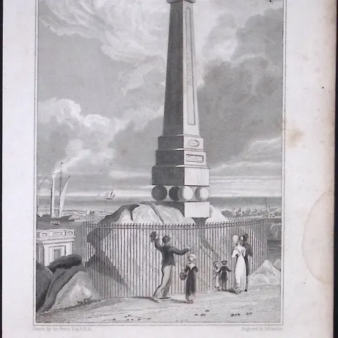 Dublin Kings Visit To Kingstown 194 Years Old Antique Steel Engraving-34