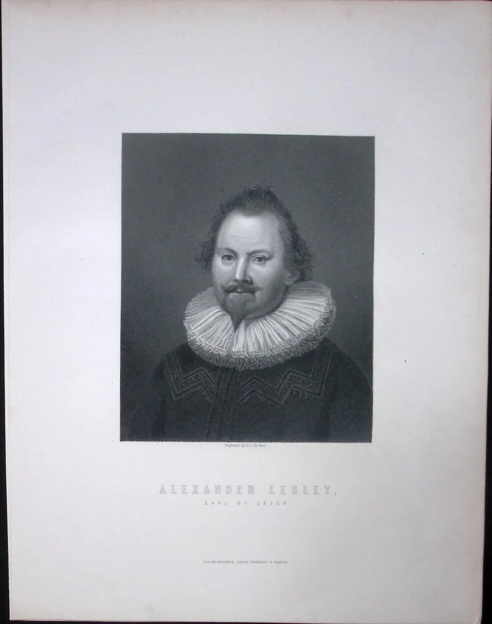 Earl of Leven Alexandra Lesley Scotland 1873 Antique 152 Years-Old Engraving-46