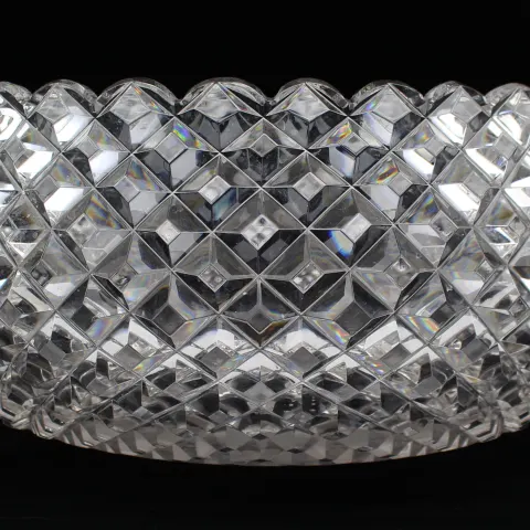 Monumental English Hand-Cut Crystal Exhibition Bowl, circa 1920–1940