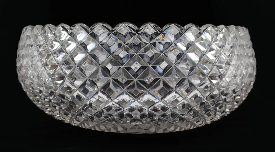 Monumental English Hand-Cut Crystal Exhibition Bowl, circa 1920–1940