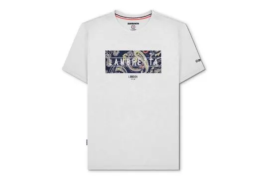 Lambretta Paisley Box Tee White - XL RRP £22.00