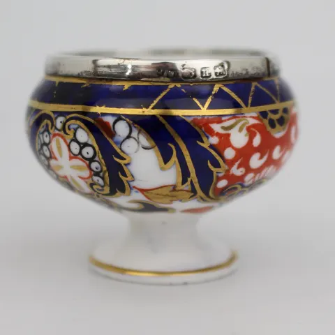 Royal Crown Derby Miniature Silver Topped Vase c.1890