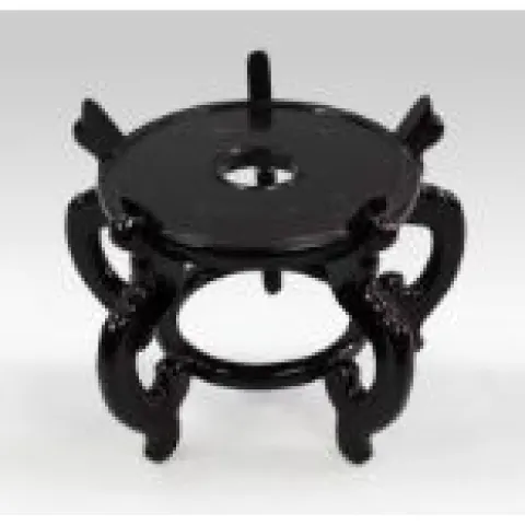 Chinese Lacquered Carved Wood Stand