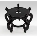 Chinese Lacquered Carved Wood Stand