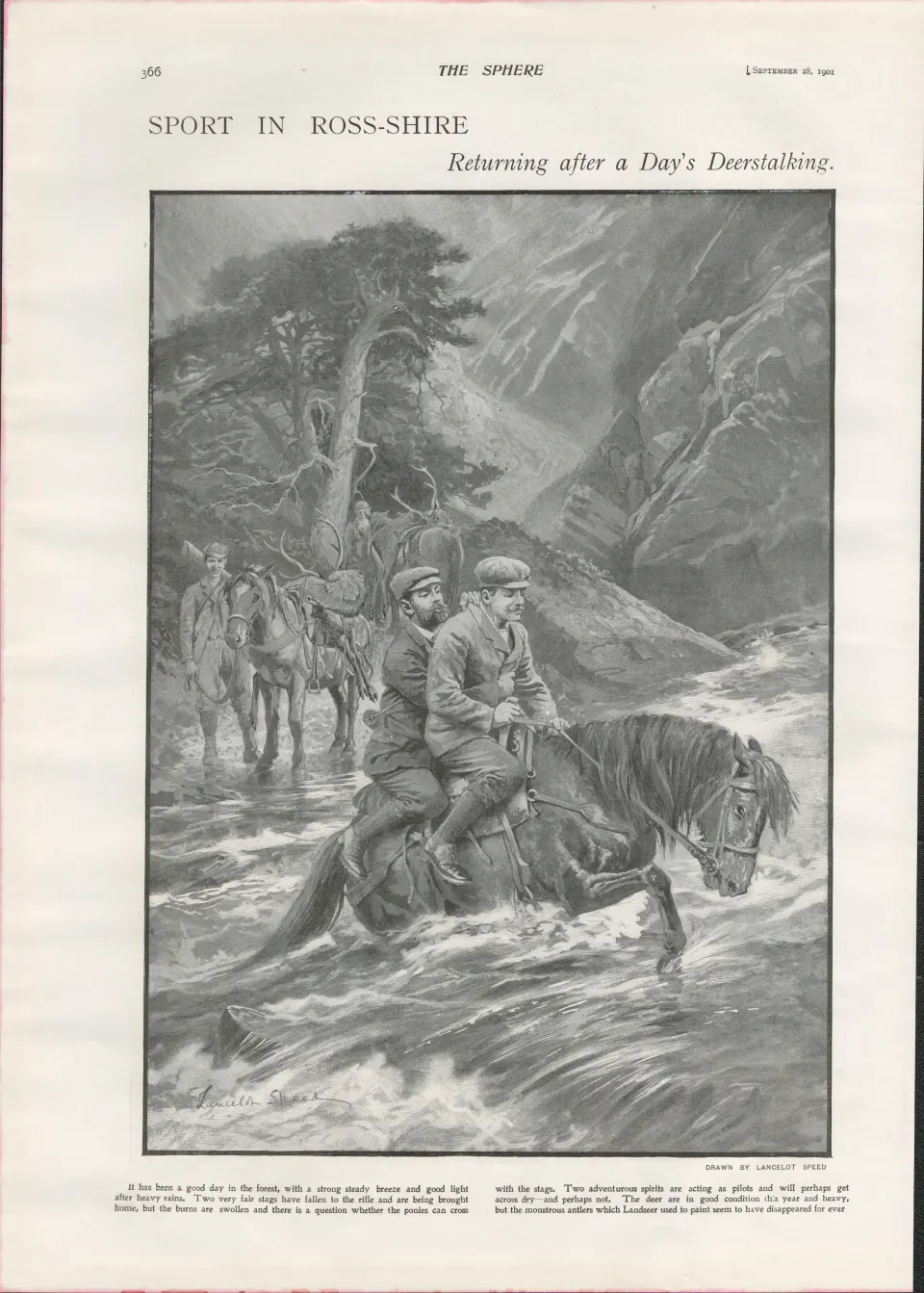 Deerstalking Ross-Shire Scotland  1901 Antique.