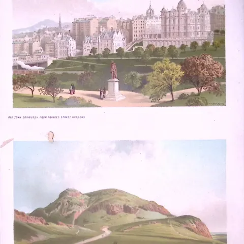 Scotland Edinburgh Arthurs Seat, Old Town Antique Print-9